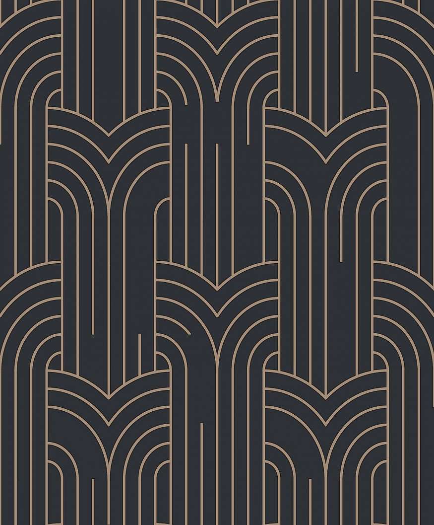 Elegáns fekete arany geometrikus design tapéta