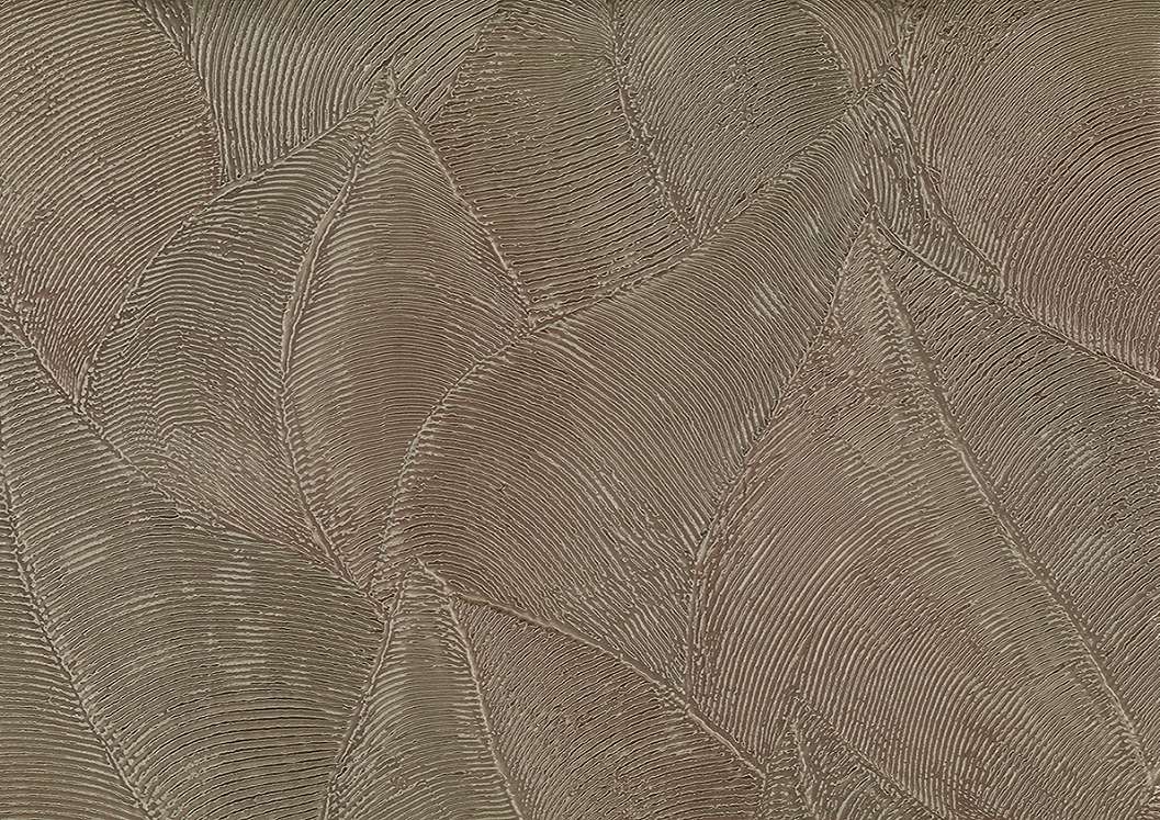 Elegáns Jannelli dekor tapéta fényes és matt sötétbarna színű struktúrált levél mintával