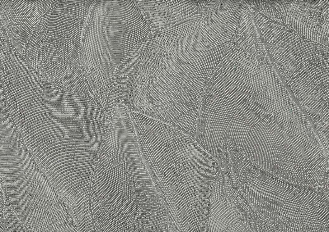 Elegáns Jannelli dekor tapéta fényes és matt sötétszürke színű struktúrált levél mintával