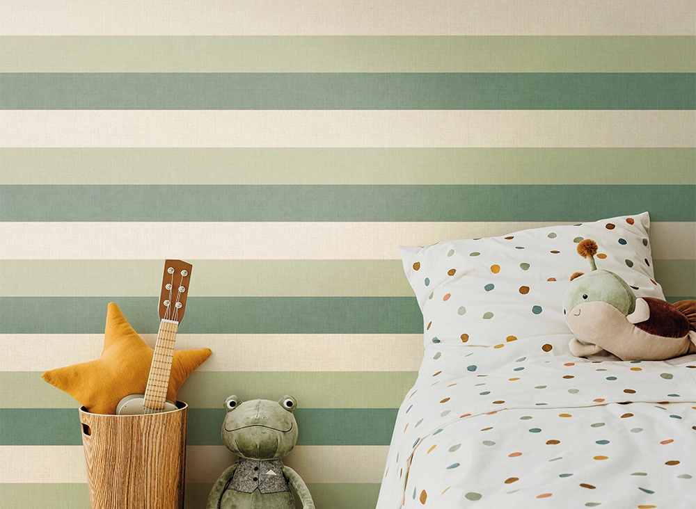 Elegáns Jannelli design tapéta fehér beige és barna színű széles csíkos mintával