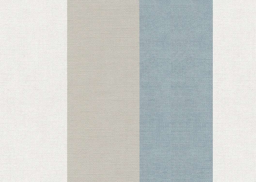 Elegáns Jannelli design tapéta fehér szürke és kék színű széles csíkos mintával