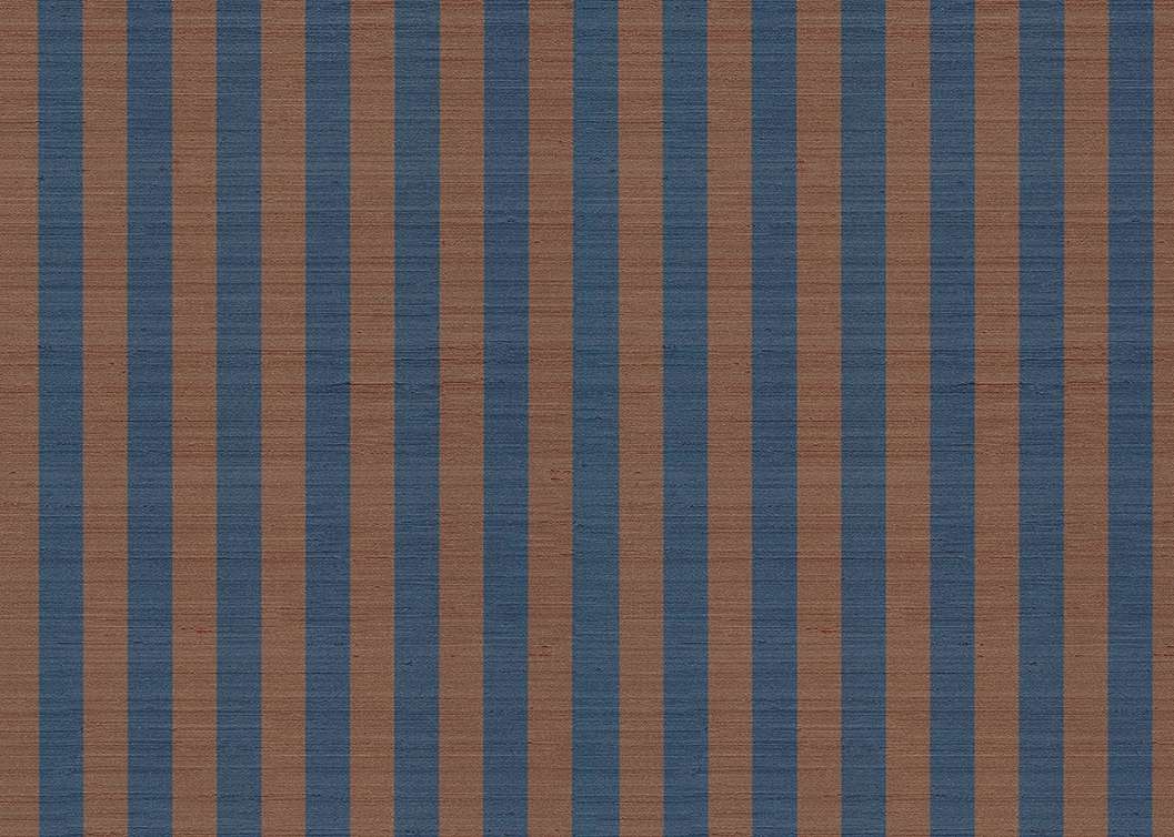 Elegáns Jannelli design tapéta kék és barna színű keskeny csíkos mintával