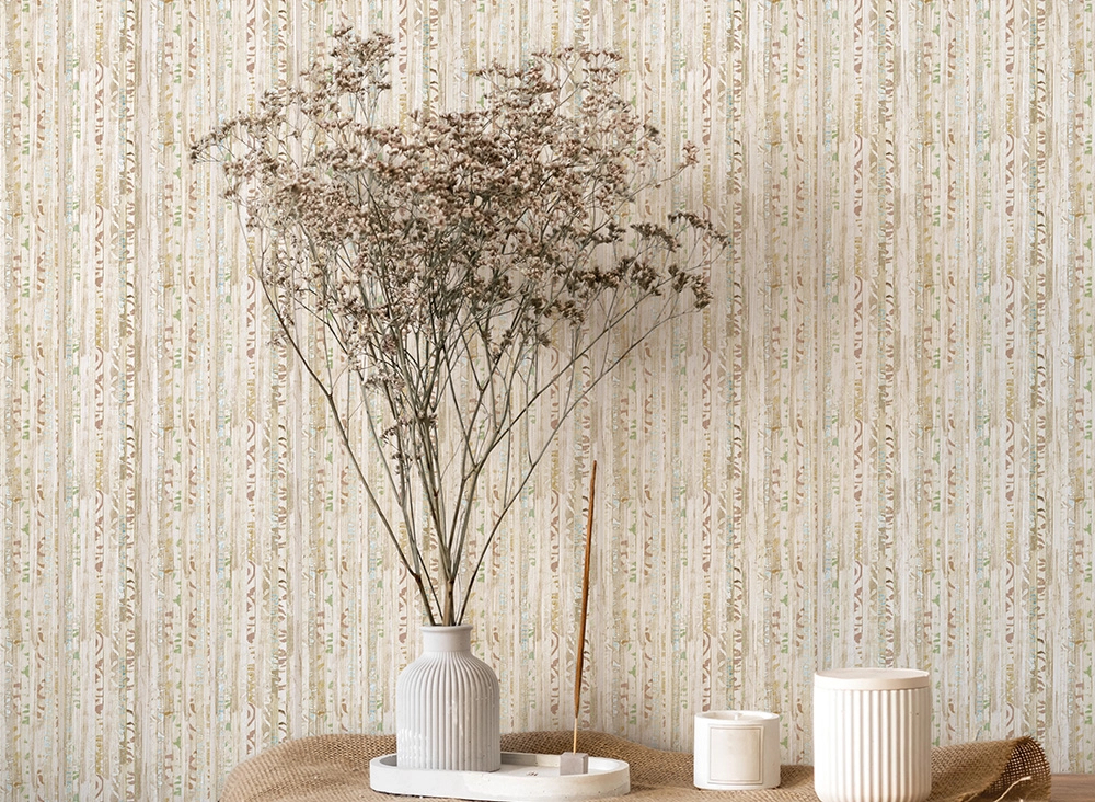 Elegáns Jannelli design tapéta krém és beige színű aprómintás csíkos mintával