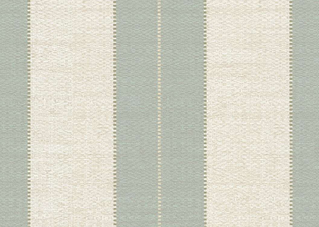 Elegáns Jannelli design tapéta krém és zöld színű széles osztott csíkos mintával