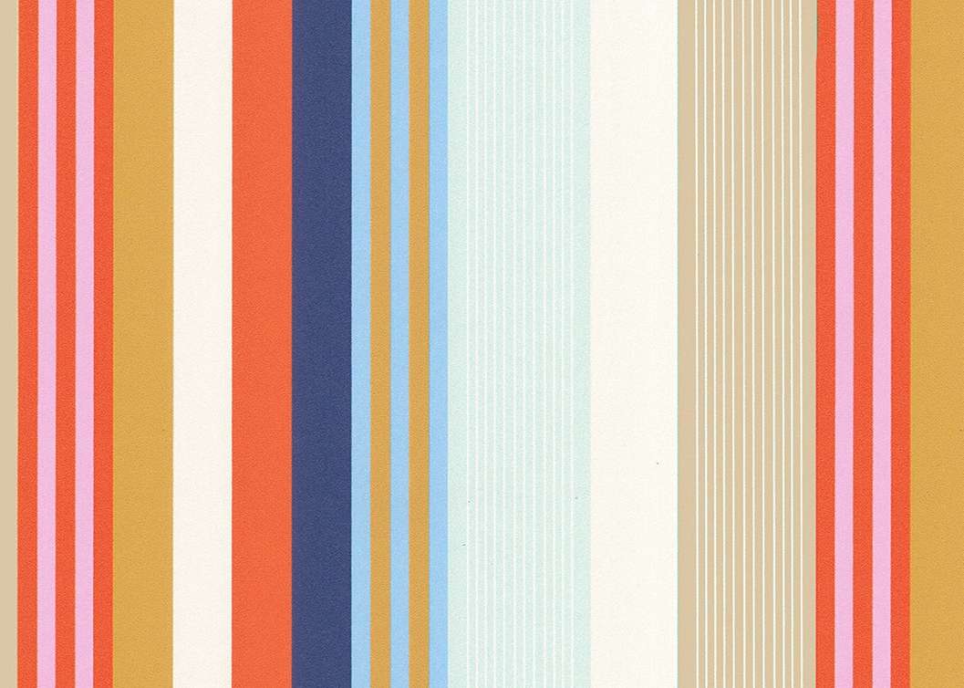 Elegáns Jannelli design tapéta sokszínű vegyes csíkos mintával sárgás összhatással