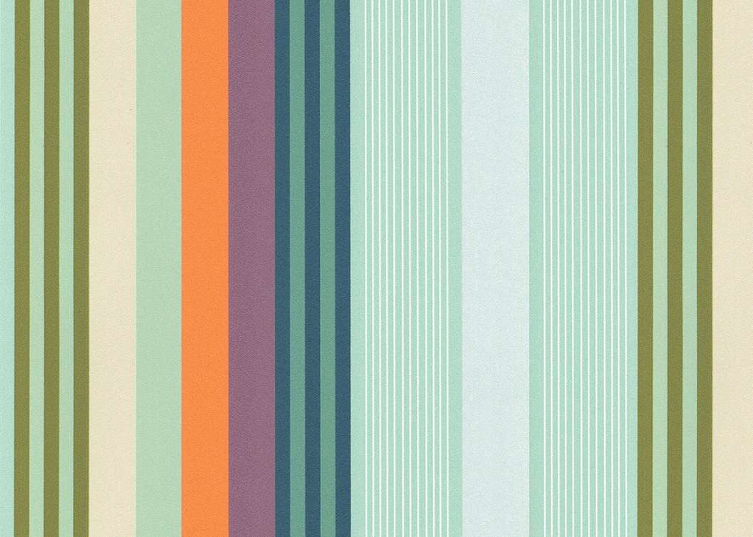 Elegáns Jannelli design tapéta sokszínű vegyes csíkos mintával zöldes összhatással