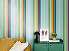 Elegáns Jannelli design tapéta sokszínű vegyes csíkos mintával zöldes összhatással