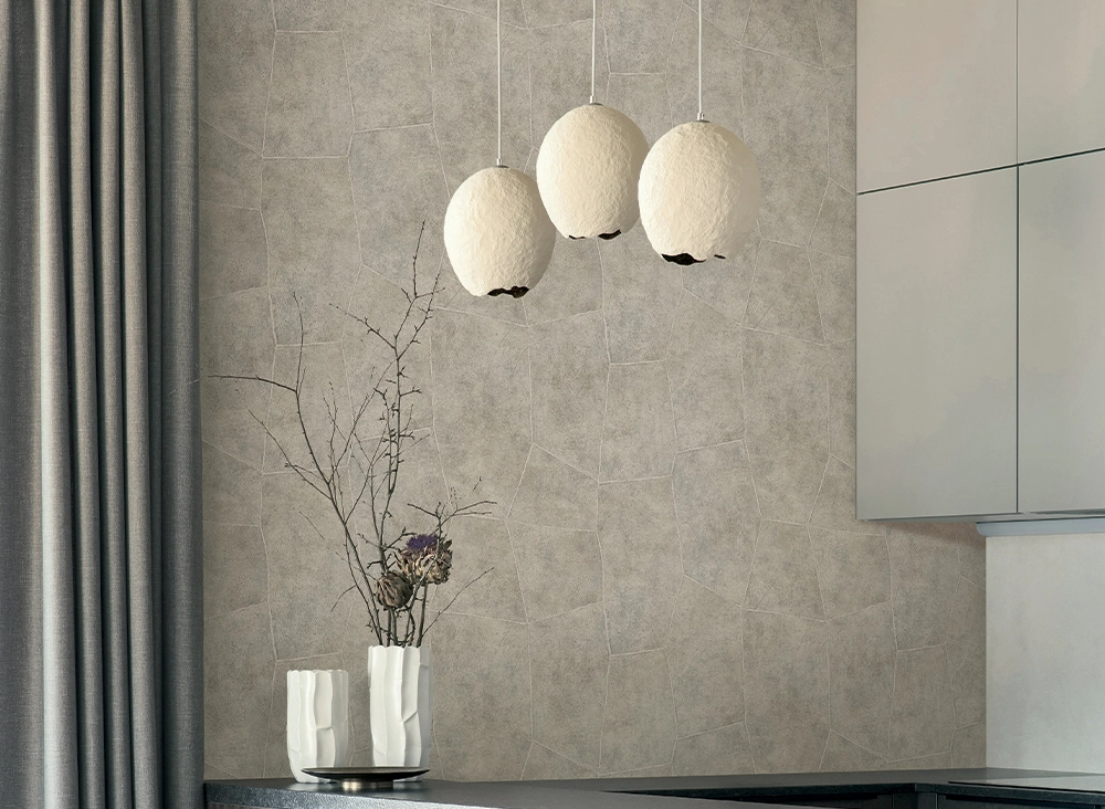 Elegáns Jannelli design tapéta szürkésbarna színű kő mintával