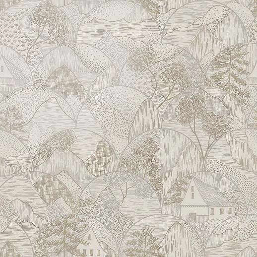 Elegáns keleties design tapéta szürke bézs keleties botanikus mintával