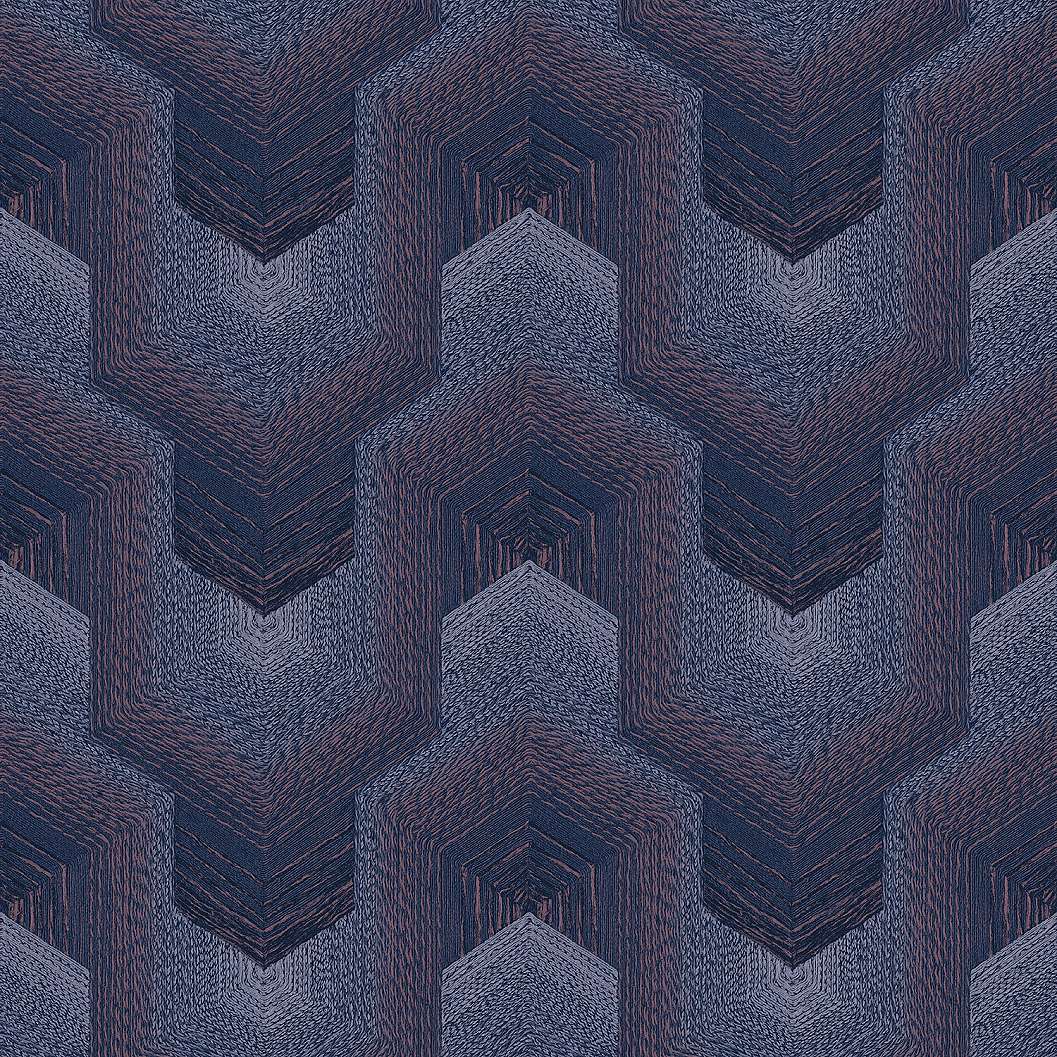Elegáns lila geometrai mintás textil hatású dekor tapéta