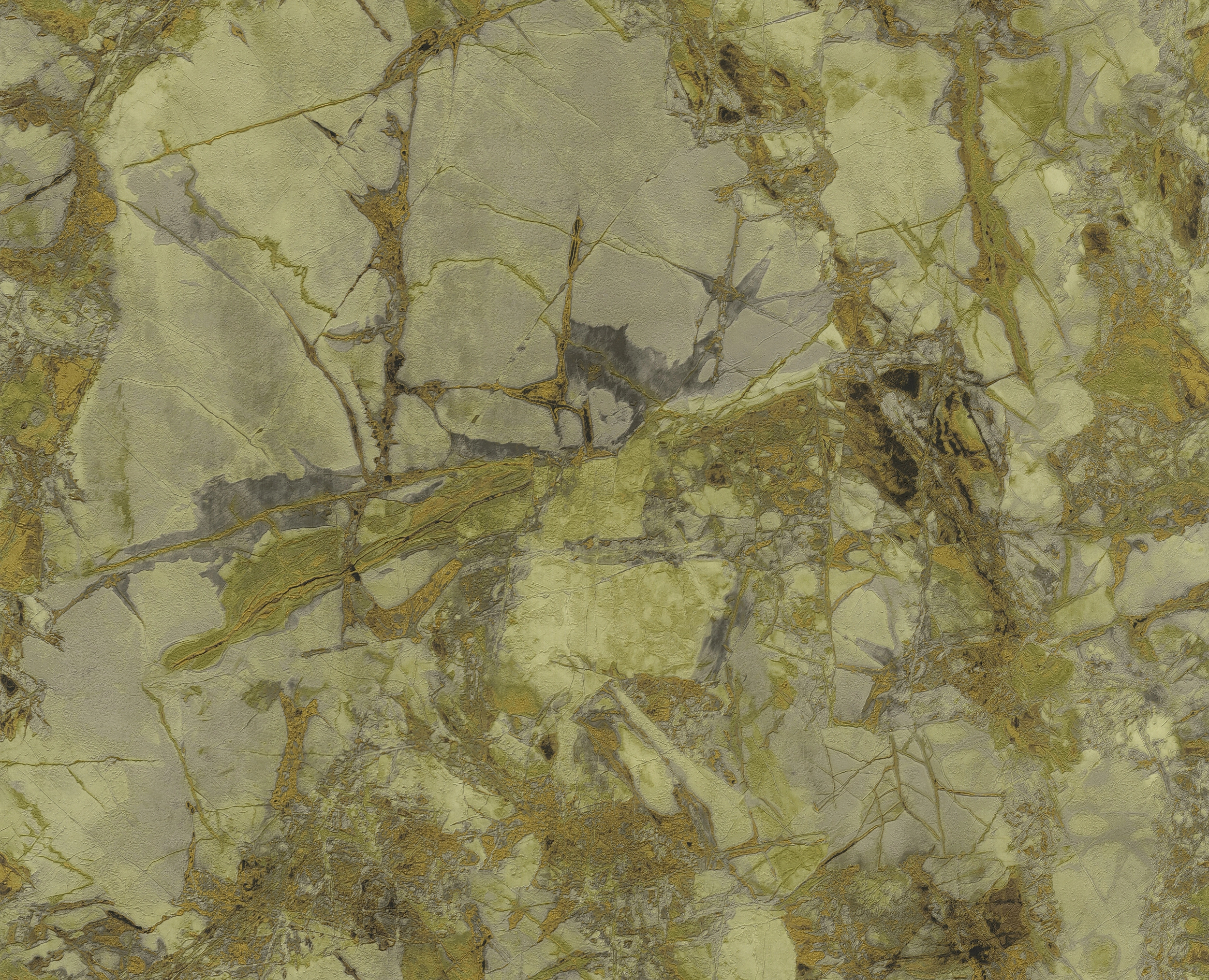 Elegáns márvány mintás design tapéta zöld arany színvilágban dupla széles 106cm