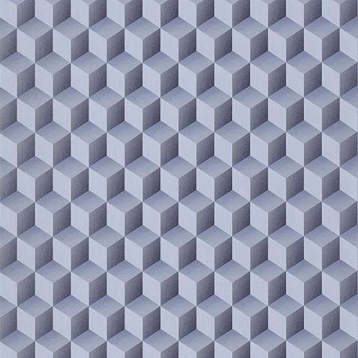 Elegáns modern stílusú 3d geometria mintás desig tapéta kék színben