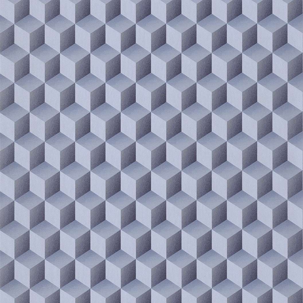 Elegáns modern stílusú 3d geometria mintás desig tapéta kék színben