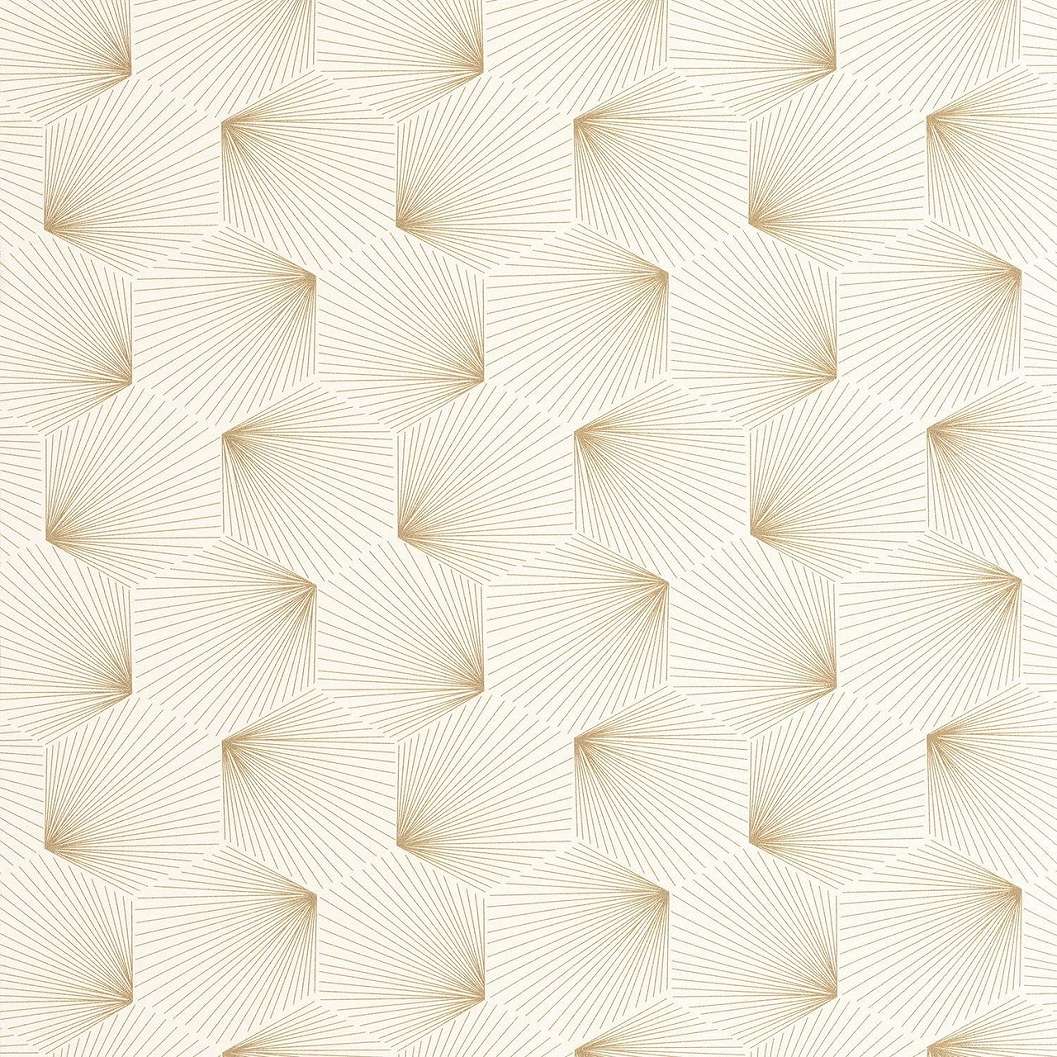 Elegáns modern stílusú geometria mintás dekor tapéta fehér arany színben