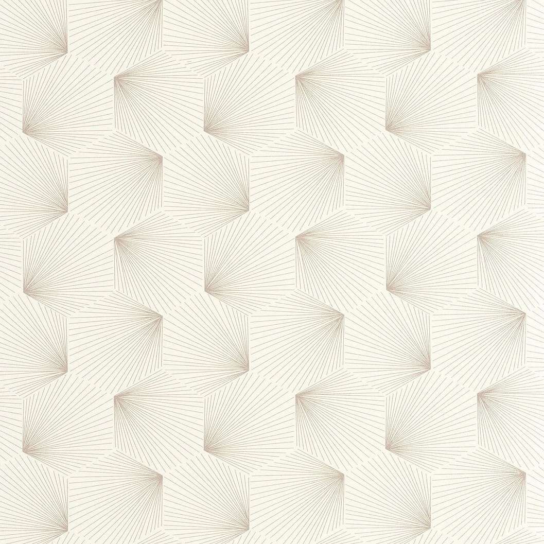 Elegáns modern stílusú geometria mintás dekor tapéta fehér ezüst színben
