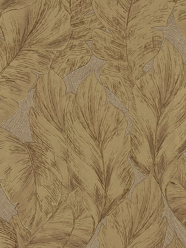Elegáns Roberto Cavalli design tapéta arany színű levél mintával