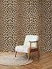 Elegáns Roberto Cavalli design tapéta beige arany és fekete leopárdfoltos mintával