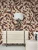 Elegáns Roberto Cavalli design tapéta beige és barna absztrakt geometrikus mintával