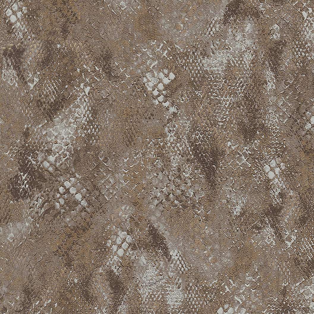 Elegáns Roberto Cavalli design tapéta kigyóbőr mintával barna színben