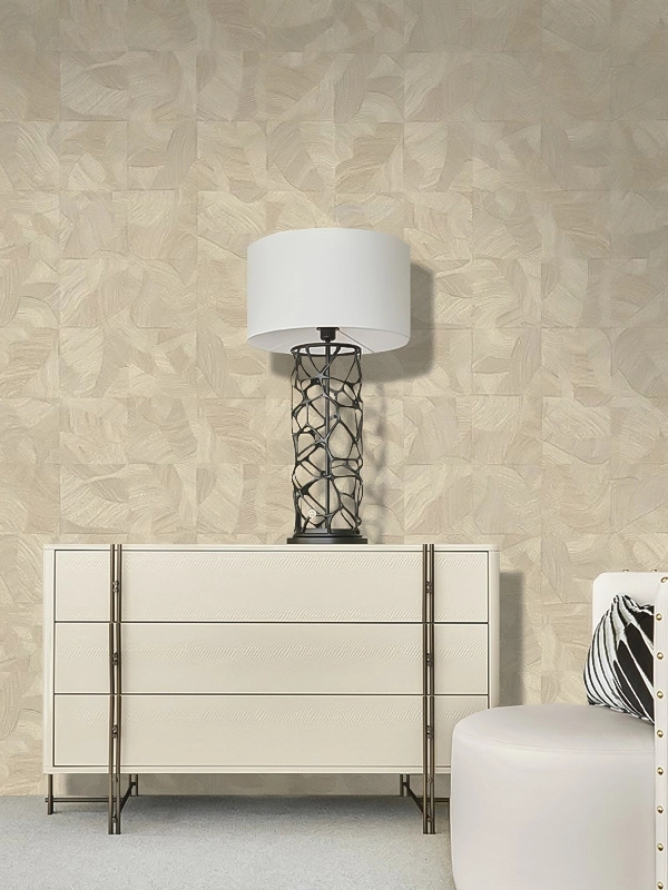 Elegáns Roberto Cavalli design tapéta krém színű absztrakt geometrikus mintával