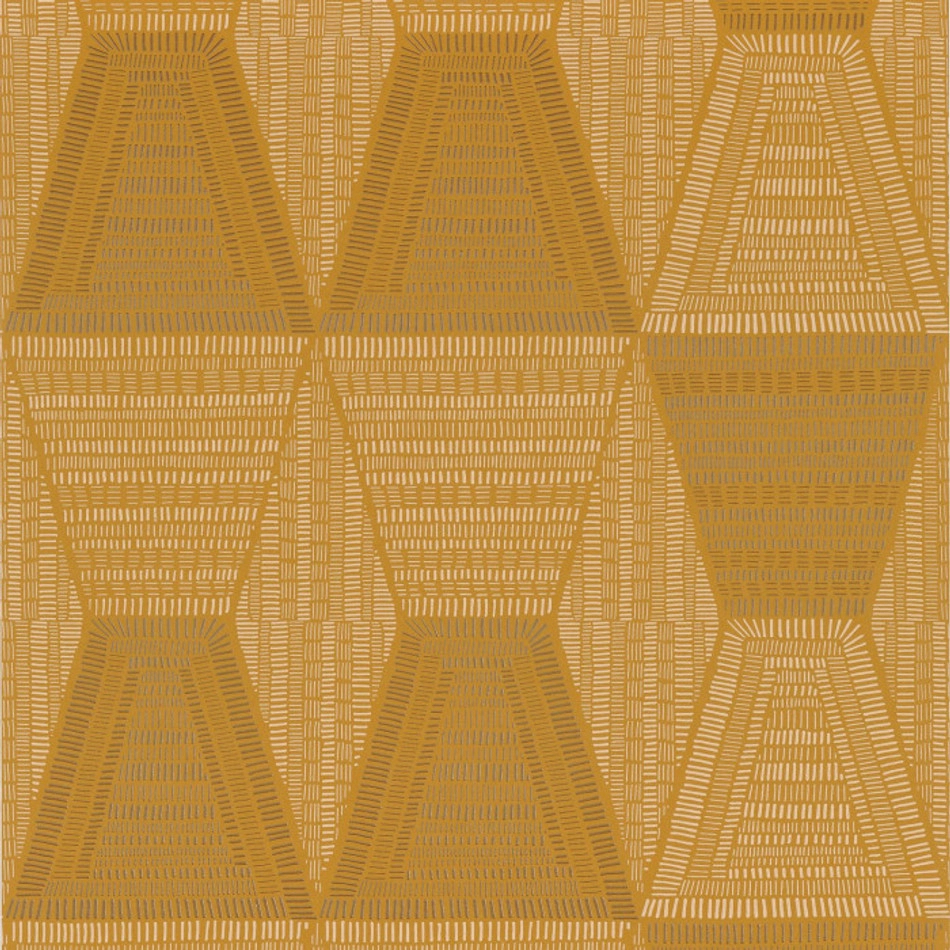 Elegáns struktúrált geometria mintás okker sárga casamance design tapéta