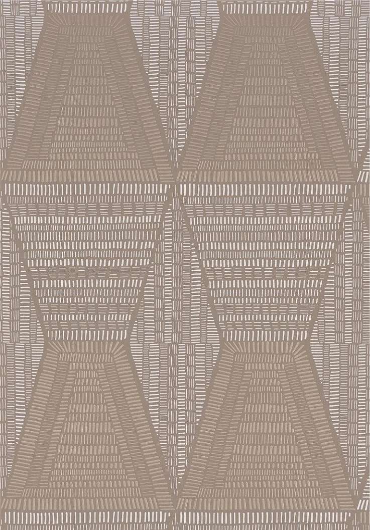 Elegáns struktúrált geometria mintás taupe casamance design tapéta