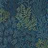 Élénk kék design tapéta részletgazdag botanikus mintával