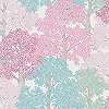 Erdei fa mintás dekor tapéta rózsaszín színben skandináv stílusban