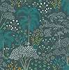 Erdei fa mintás design tapéta skandi stílusban zöld színben
