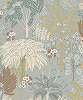 Erdei fa mintás design tapéta szürkéskék színben art deco stílusban