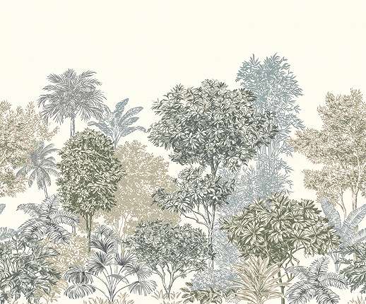 Erdei fa mintás poszter tapéta rajzolt stílusban