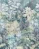 Erdei tájkép mintás vlies poszter tapéta kékes színvilágban