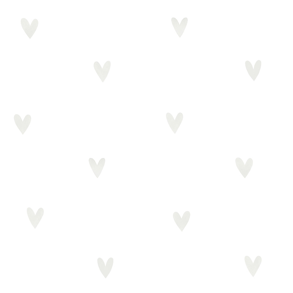 Exclusive dekor gyerek tapéta szivecske mintával gyöngyházfehér színben