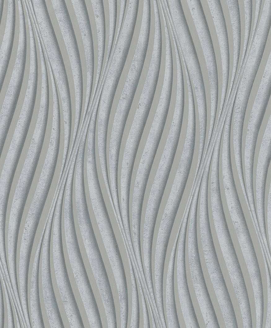 Ezüst design tapéta hullámos mintával vinyl mosható