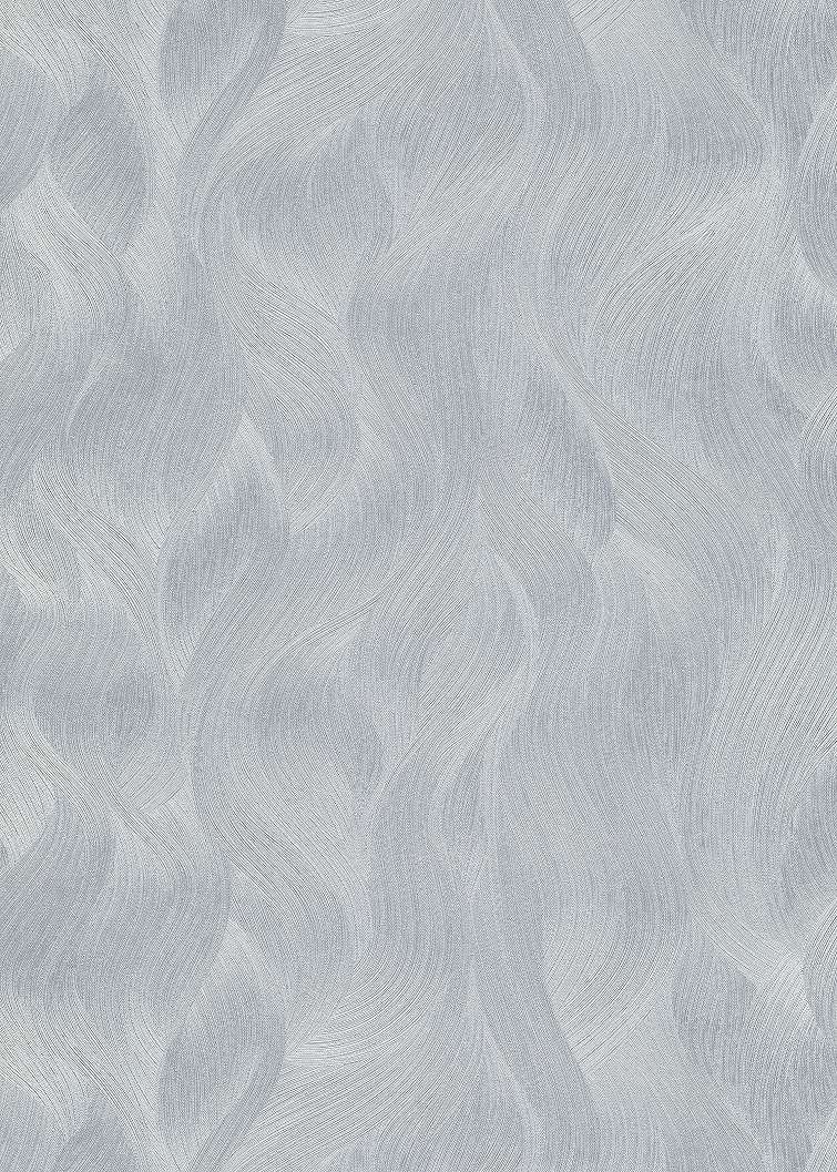 Ezüst hullám mintás dekor tapéta stilizált levél mintával