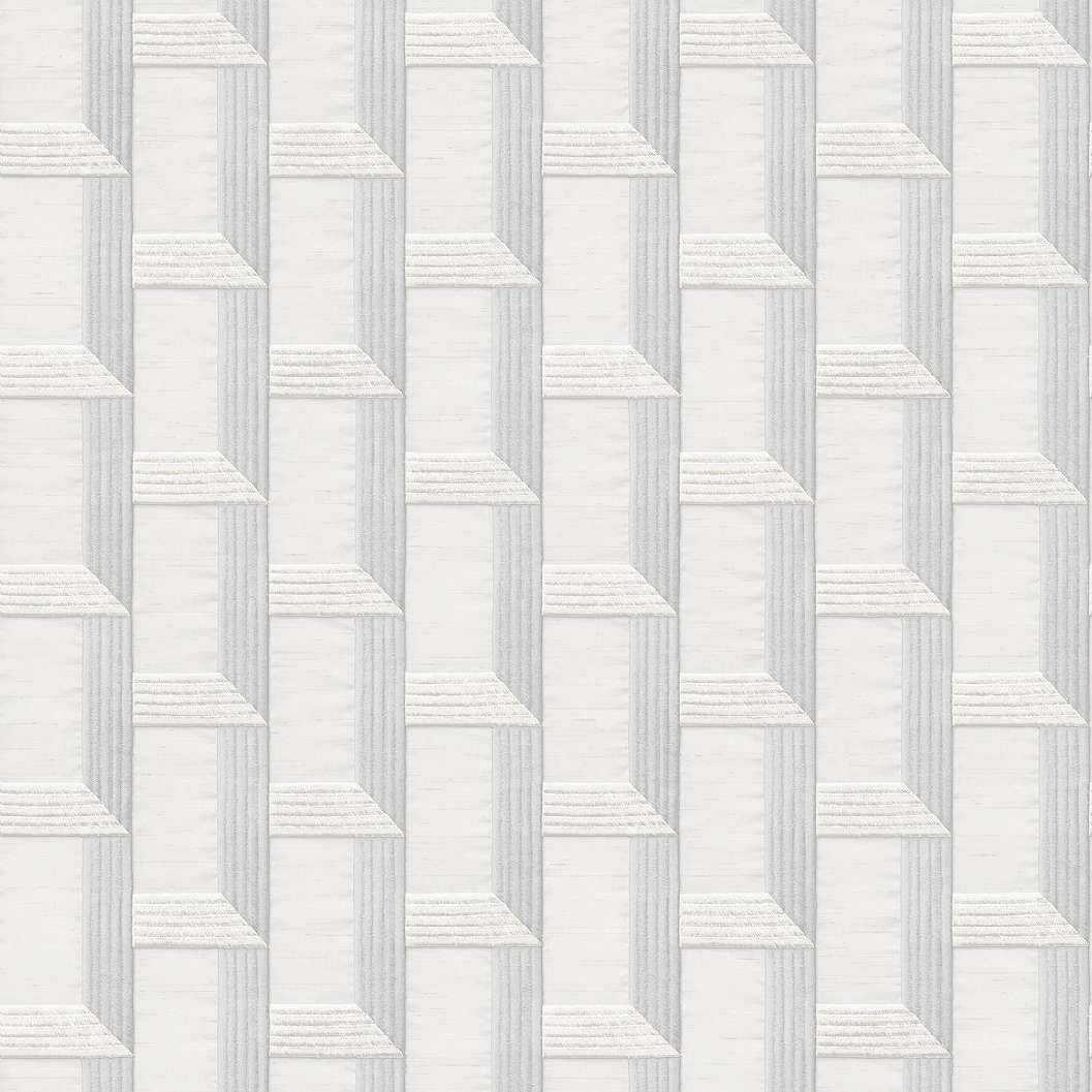 Ezüst színű hímzett prémium tapéta geometria mintával
