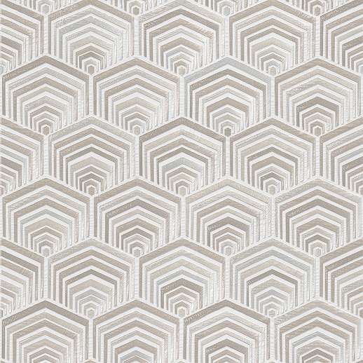Ezüst színű premium design tapéta hímzett hatású geometriai mintával