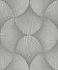Ezüst szürke enyhén fényes legyező mintás design tapéta