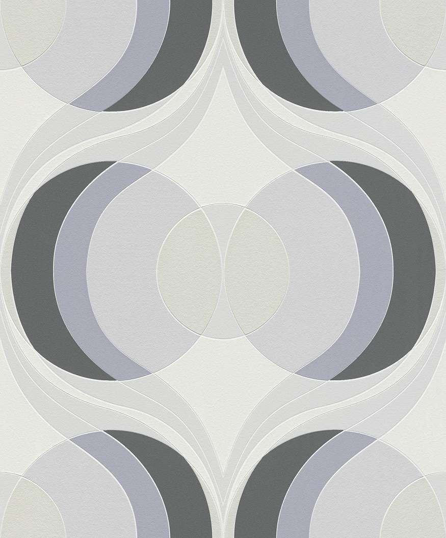 Ezüst szürke retro geometriai mintás tapéta