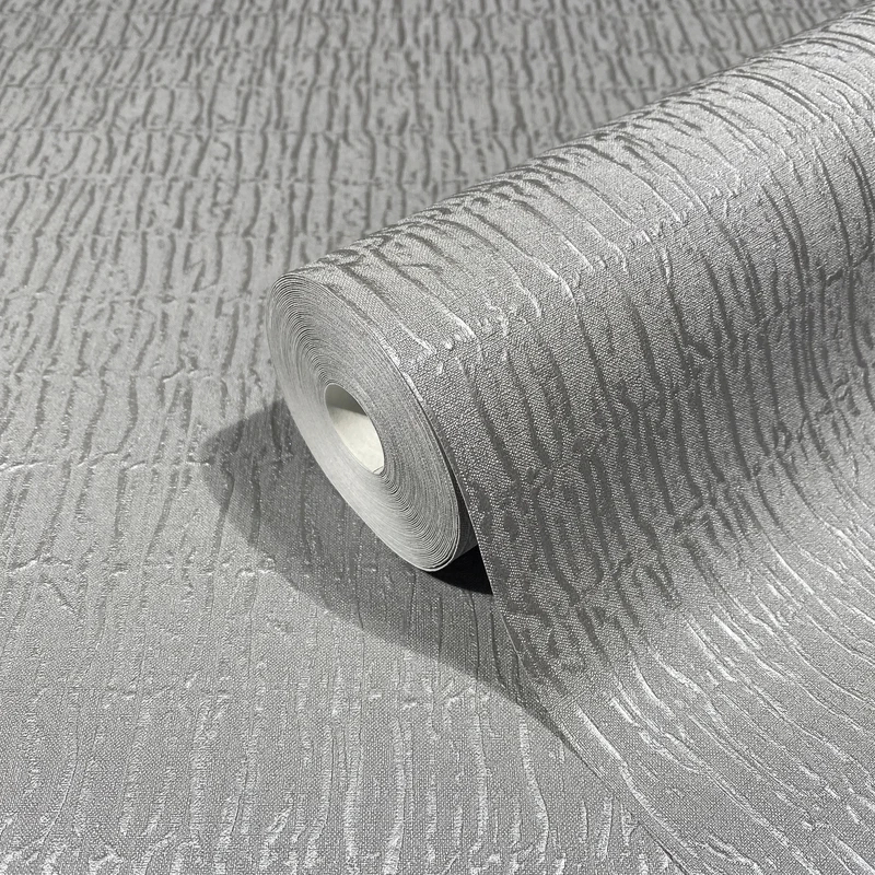 Ezüst szürke vinyl tapéta textilhatűsú mintával