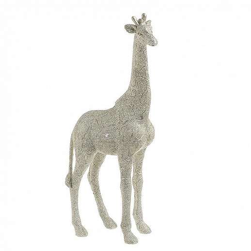 Ezüstszínű design zsiráf asztali szobor