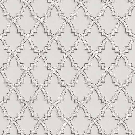 Ezüstszürke premium design tapéta hímzett hatású geometriai mintával