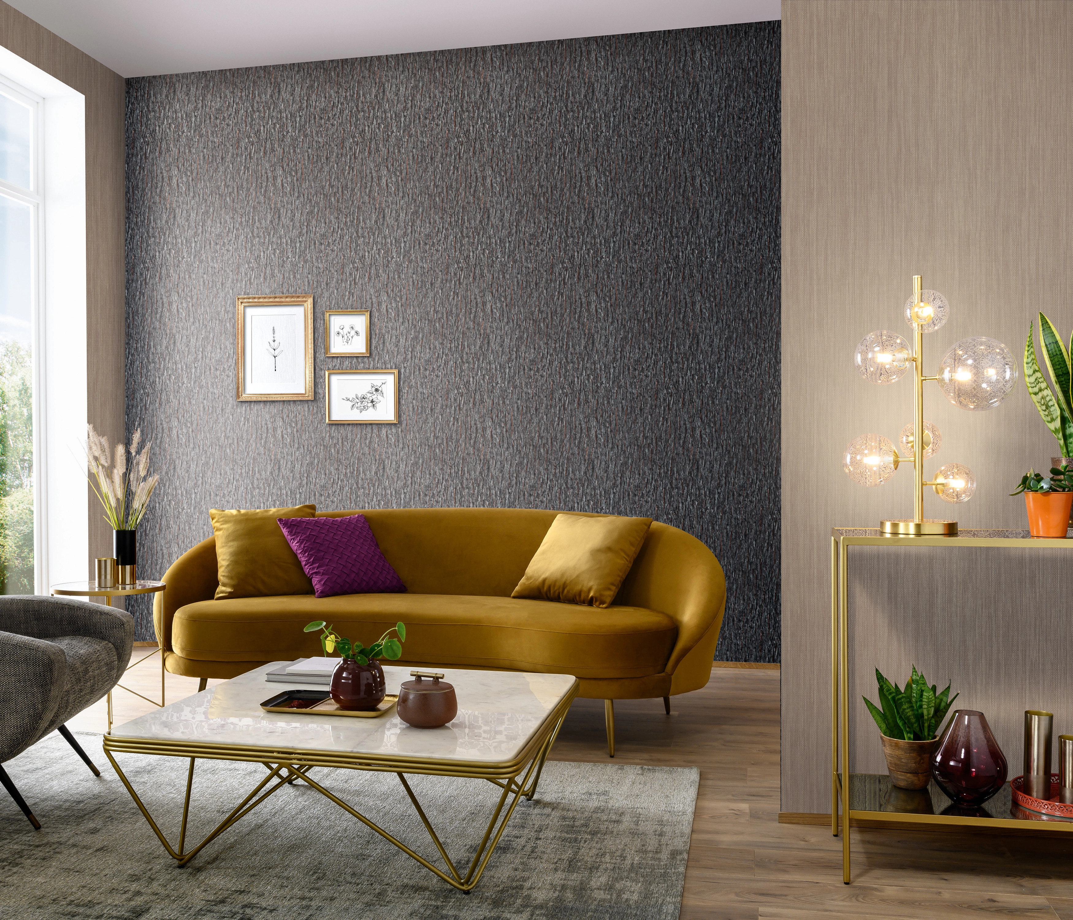 Fahatású dekor tapéta barna fakérek mintával