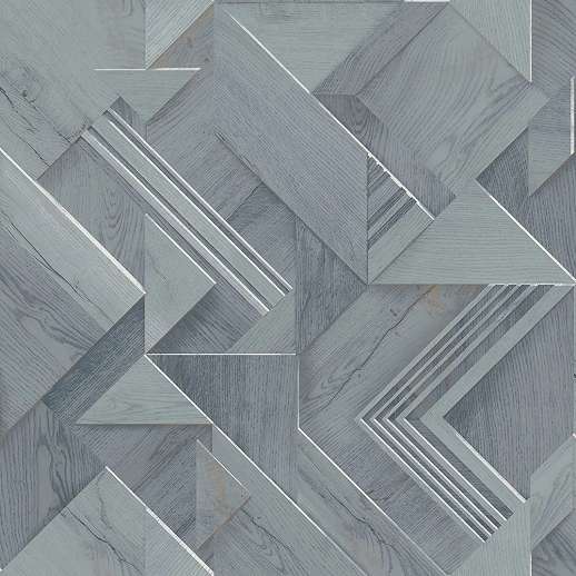 Fahatású geometrikus mintás dekor tapéta szürkéskék színben