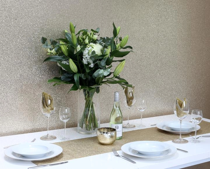 Fakóarany glitteres vlies design tapéta