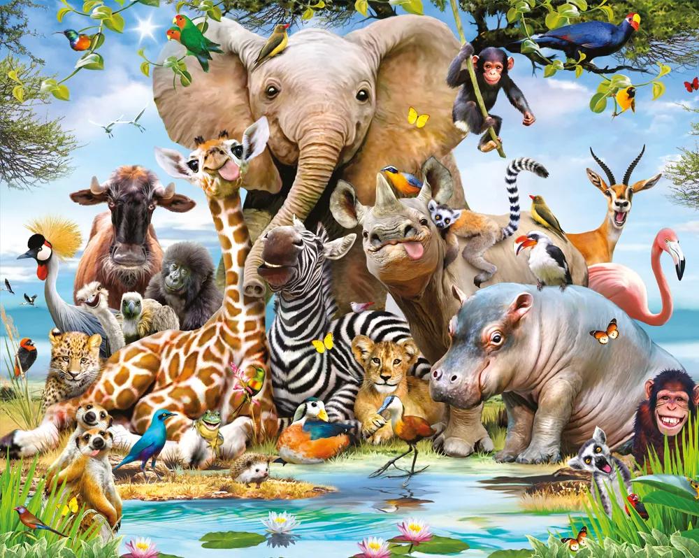 Fali poszter a Safari állataival gyerekszobába