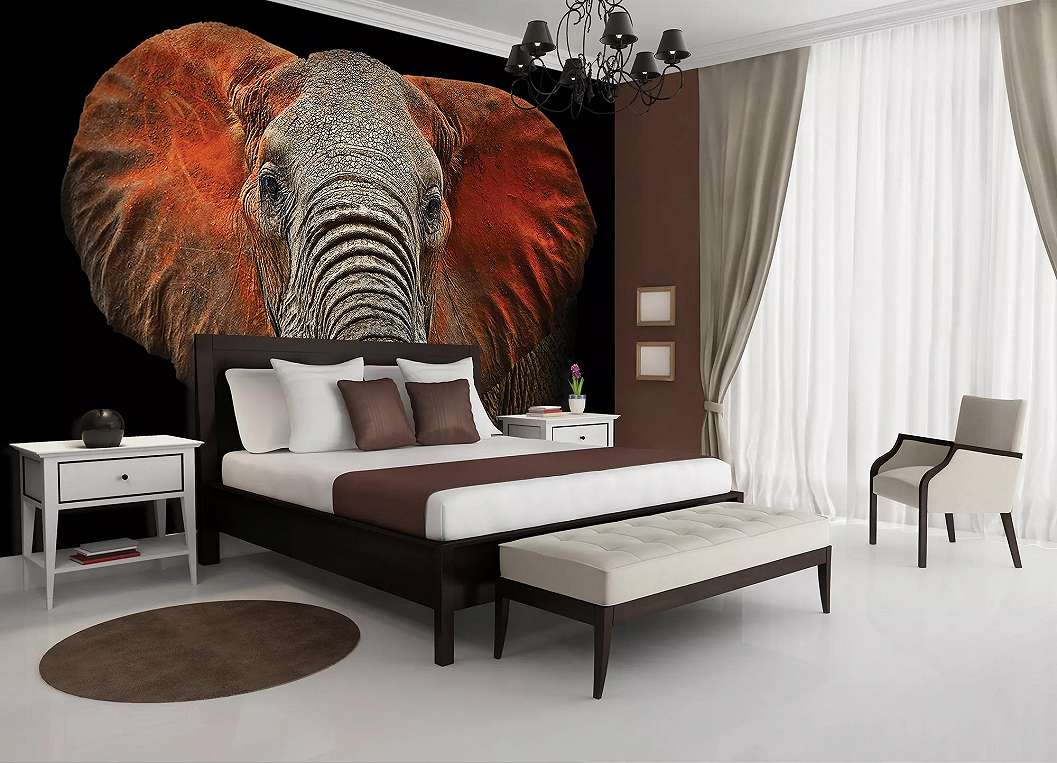 Fali poszter afrikai elefánt mintával 368x254 vlies