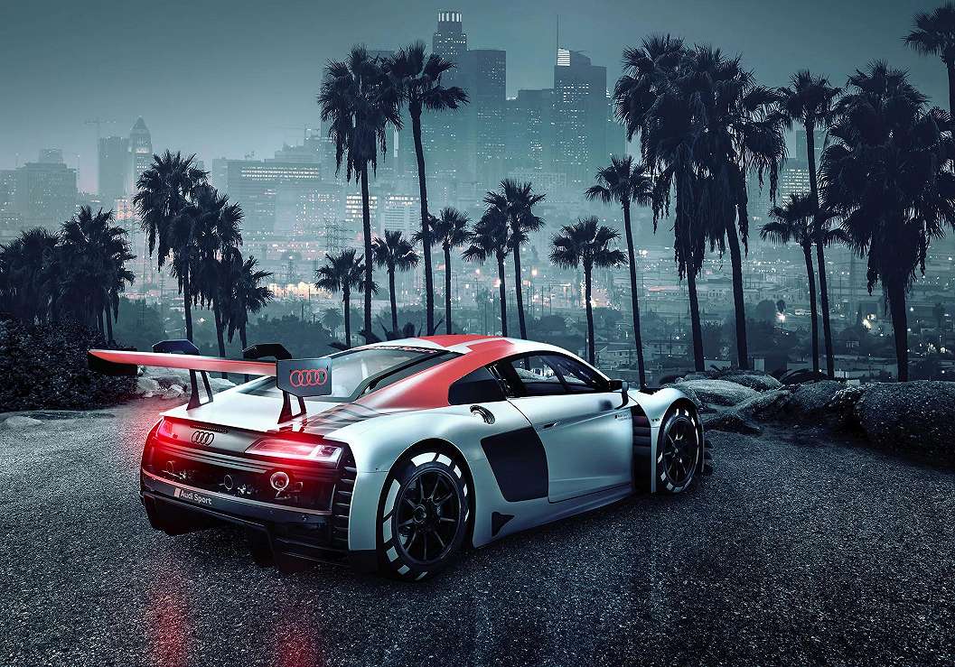 Fali poszter Audi R8 Los Angeles látképével
