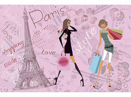 Fali poszter csajos Párizs mintával a divet szerelmeseinek