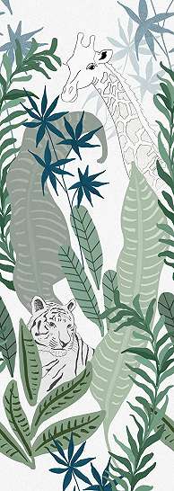 Fali poszter dzsungel és tigris mintával rajzolt stílusban